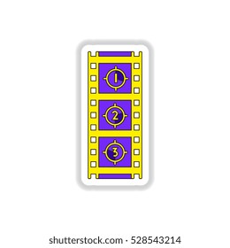 Vector illustration in paper sticker style Film strip countdown