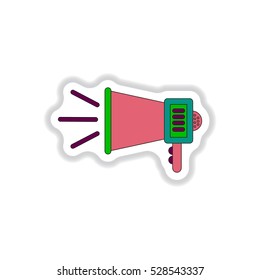Vector illustration in paper sticker style Loudspeaker