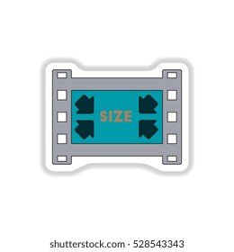 Vector illustration in paper sticker style filmstrip size