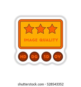 Vector illustration in paper sticker style High quality picture movie