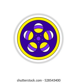 Vector illustration in paper sticker style Retro video film