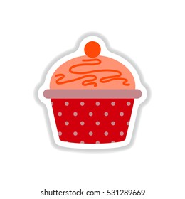 ?upcake Vector illustration in paper sticker style ?upcake
