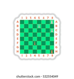 Vector illustration in paper sticker style The various chess position