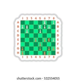 Vector illustration in paper sticker style The various chess position