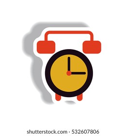 Vector illustration in paper sticker style clock