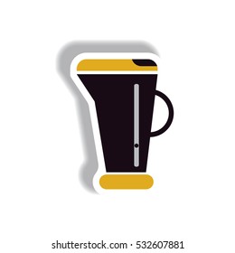 Vector illustration in paper sticker style Electric kettle