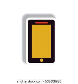 Vector illustration in paper sticker style phone