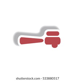 Vector illustration in paper sticker style cezve