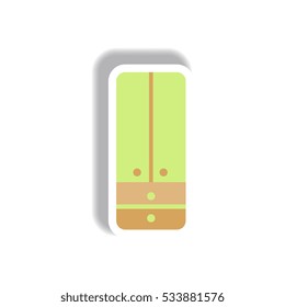 Vector illustration in paper sticker style cupboard