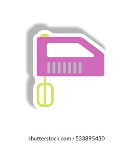 Vector illustration in paper sticker style mixer