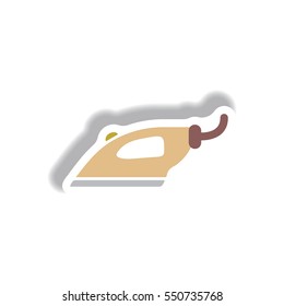 Vector illustration in paper sticker style iron