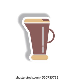 Vector illustration in paper sticker style Electric kettle