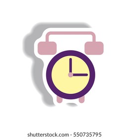 Vector illustration in paper sticker style clock