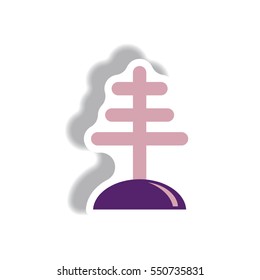 Vector illustration in paper sticker style antenna