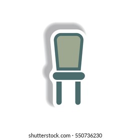 Vector illustration in paper sticker style chair