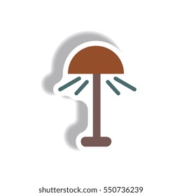 Vector illustration in paper sticker style floor lamp