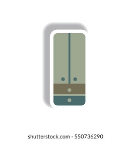 Vector illustration in paper sticker style cupboard
