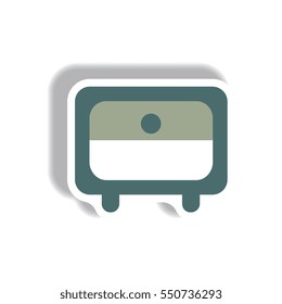 Vector illustration in paper sticker style office drawer