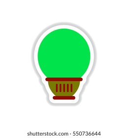 Vector illustration in paper sticker style Luxury interior big plant in pot