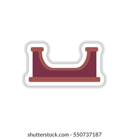 Vector illustration in paper sticker style playground equipment sandbox