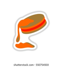 Vector illustration in paper sticker style chocolate cookies