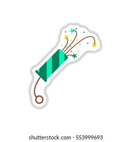 Vector illustration in paper sticker style Christmas slapstick