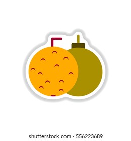 Vector illustration in paper sticker style Christmas balls