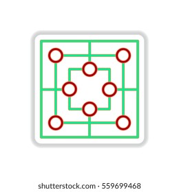 Vector illustration in paper sticker style board game