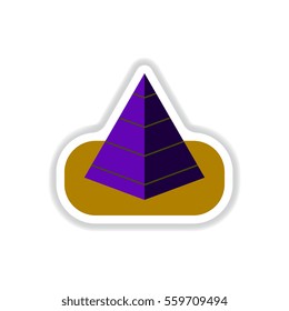 Vector illustration in paper sticker style Egypt pyramid
