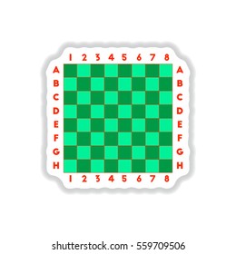 Vector illustration in paper sticker style chess board