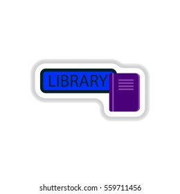 Vector illustration in paper sticker style library Book