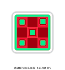 Vector illustration in paper sticker style board game