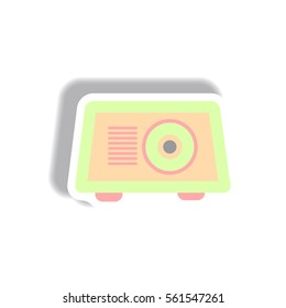 Vector illustration in paper sticker style radio