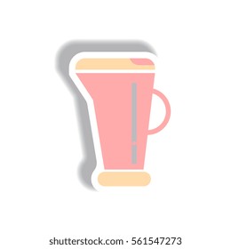 Vector illustration in paper sticker style Electric kettle