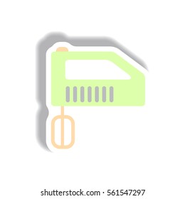 Vector illustration in paper sticker style mixer