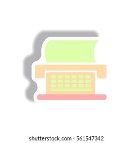 Vector illustration in paper sticker style typewriter