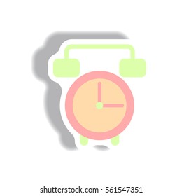 Vector illustration in paper sticker style clock
