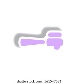 Vector illustration in paper sticker style cezve