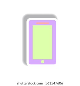 Vector illustration in paper sticker style phone
