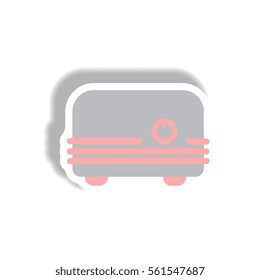 Vector illustration in paper sticker style toaster