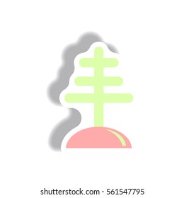 Vector illustration in paper sticker style antenna