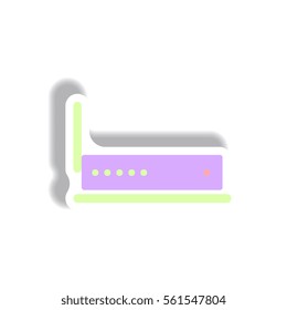 Vector illustration in paper sticker style wifi router