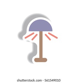 Vector illustration in paper sticker style floor lamp