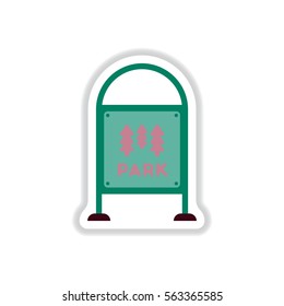 Vector illustration in paper sticker style Garden Sign