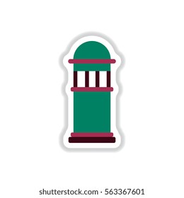 Vector illustration in paper sticker style park recycle bin