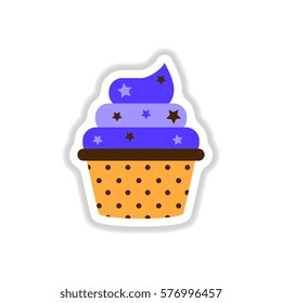 Vector illustration in paper sticker style ?upcake