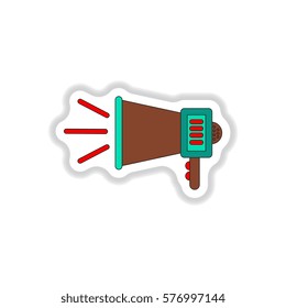 Vector illustration in paper sticker style Loudspeaker