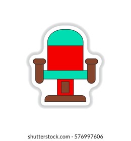 Vector illustration in paper sticker style Movie seat