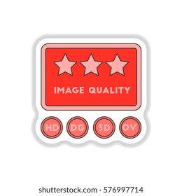 Vector illustration in paper sticker style High quality picture movie