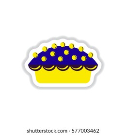 Vector illustration in paper sticker style delicious pie